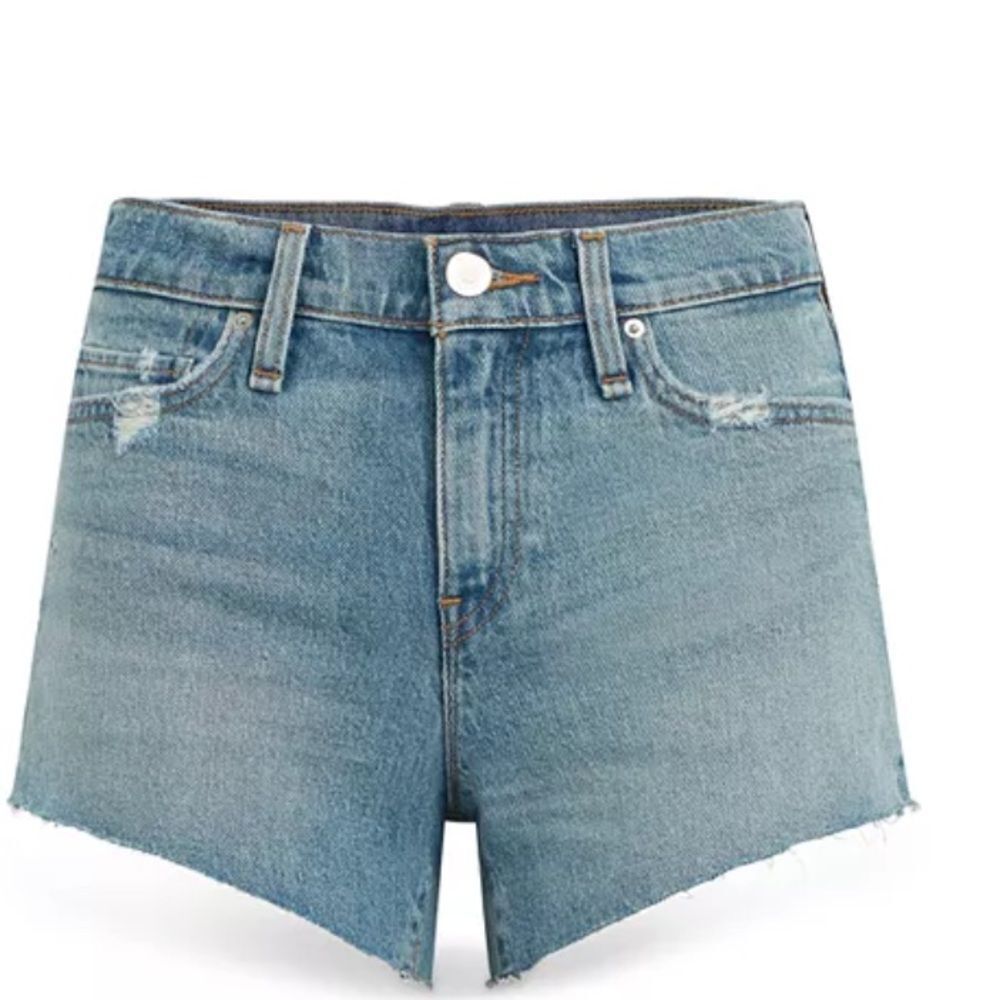 Hudson Gemma Mid Rise Cut Off Denim Shorts in Clouds, size 32, NWT